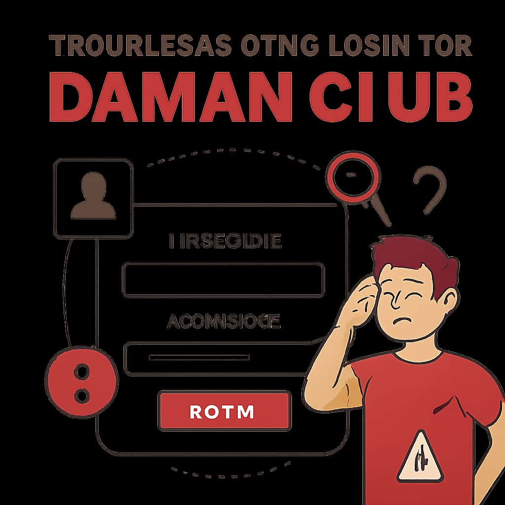 Illustration of the login troubleshooting process for Daman Club.