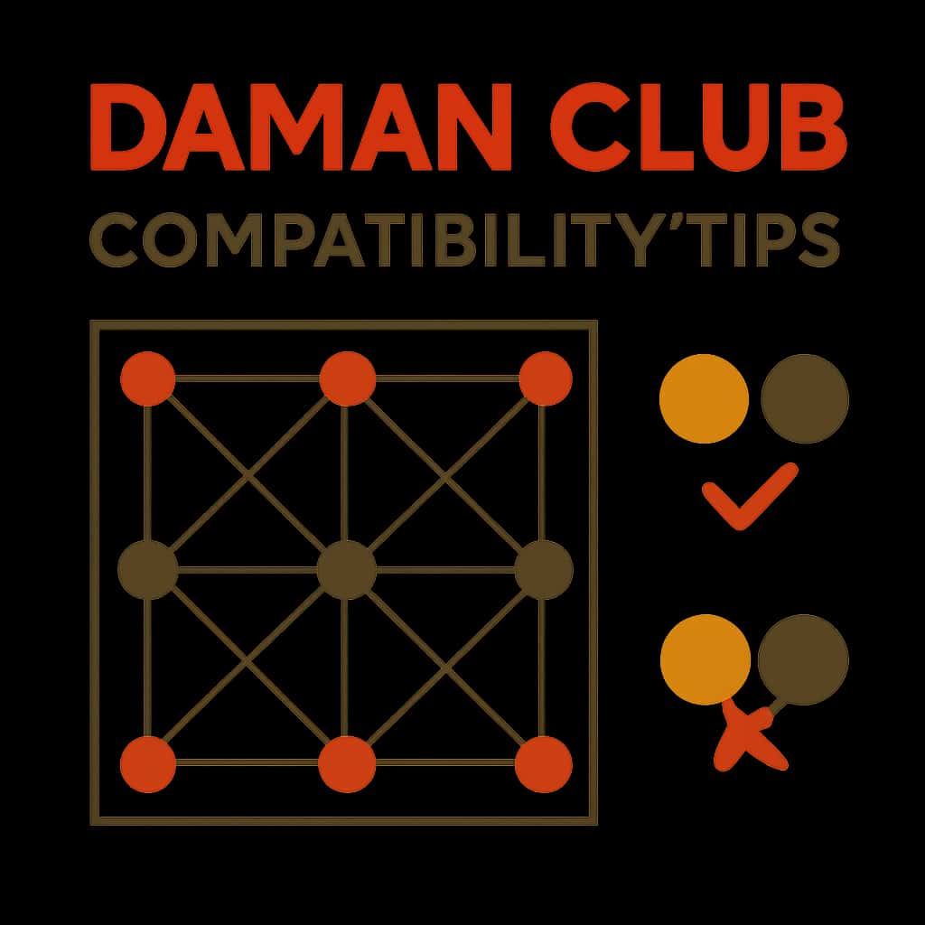 An educational diagram illustrating Daman Club compatibility tips.