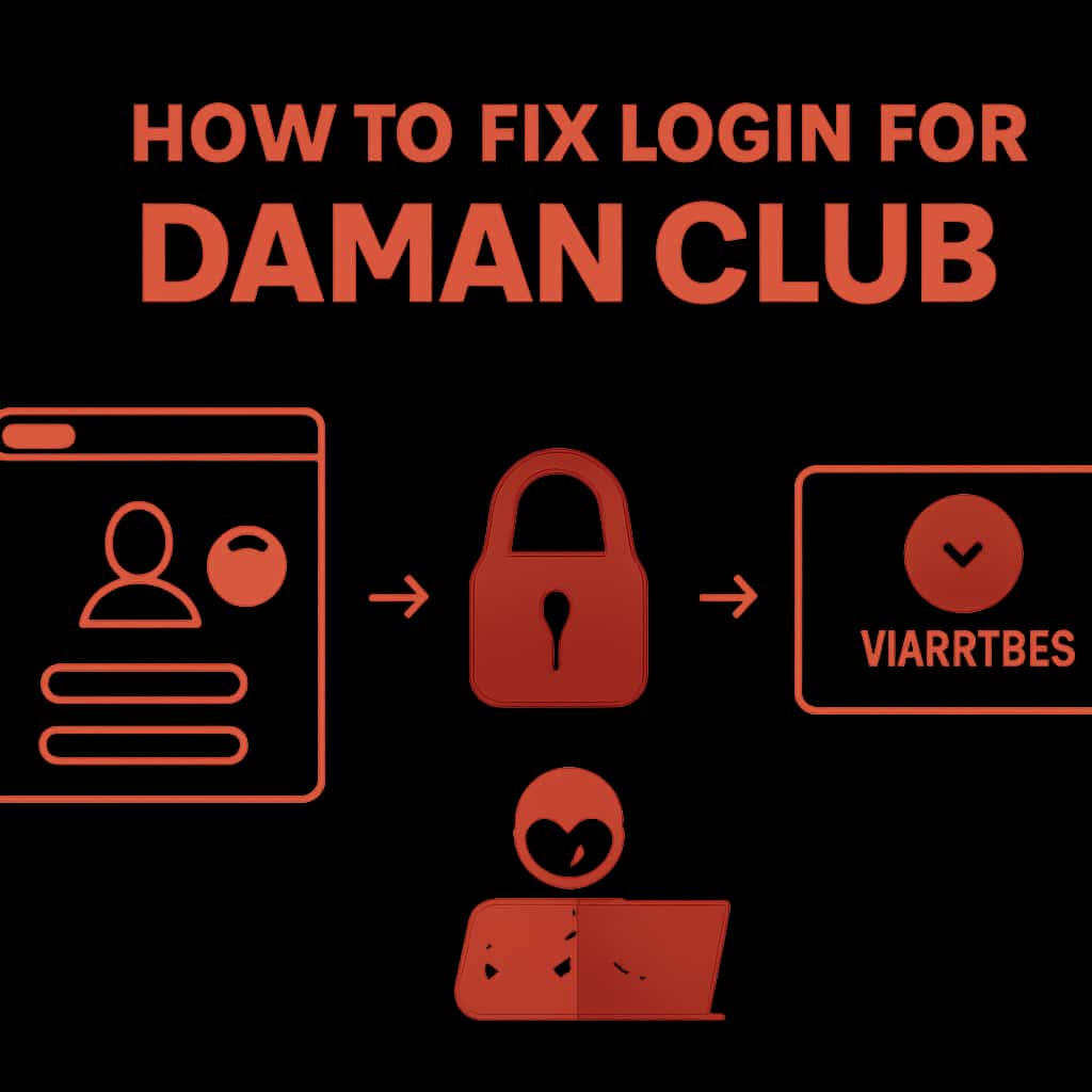 An educational diagram illustrating login solutions for Daman Club.