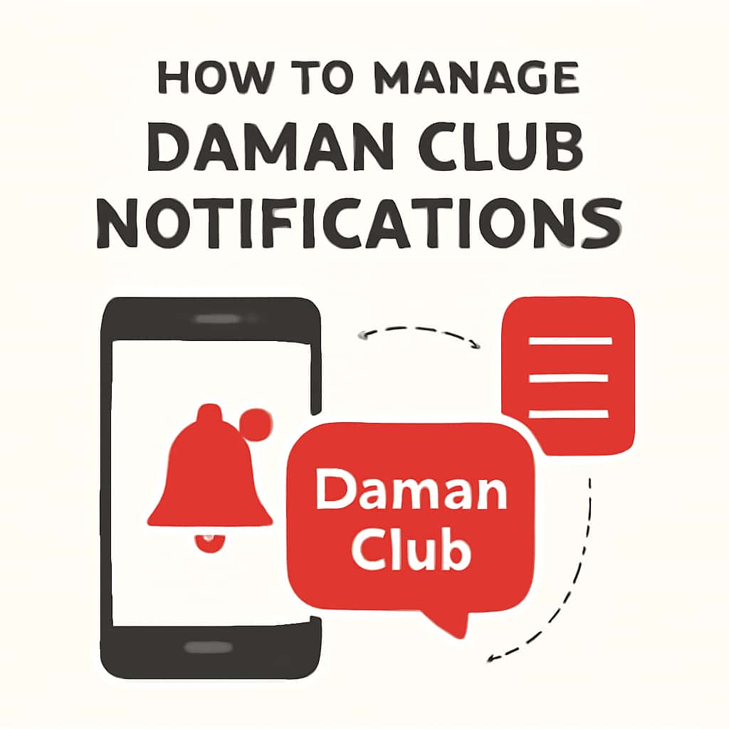An instructional diagram illustrating the process of managing notifications in Daman Club.