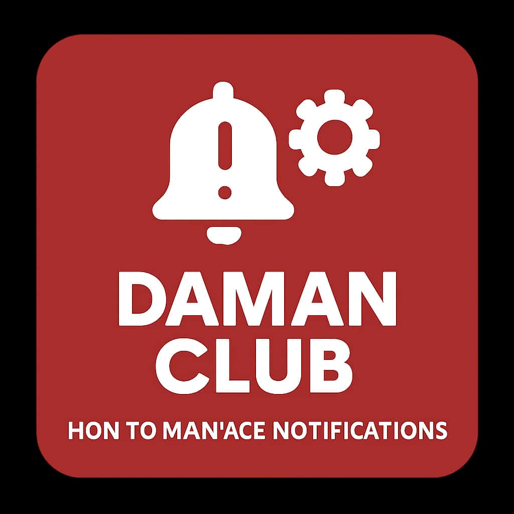 An icon depicting Daman Club notifications management, showcasing clarity and professionalism with a tech-themed design.