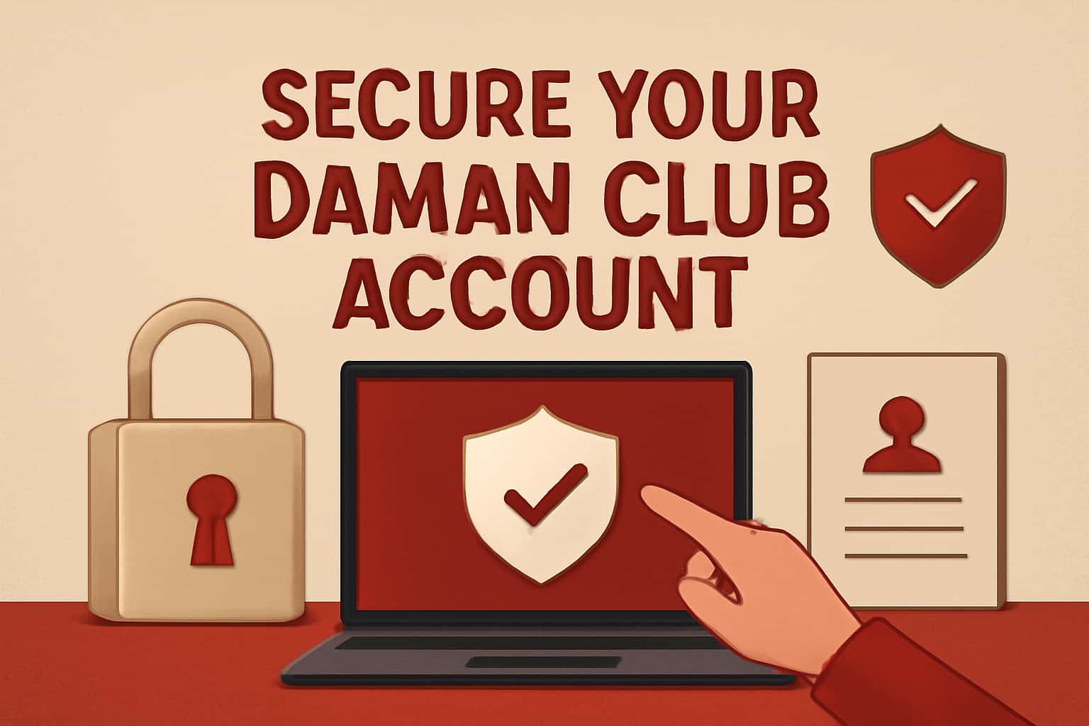 An informative scene illustrating account security measures for Daman Club.