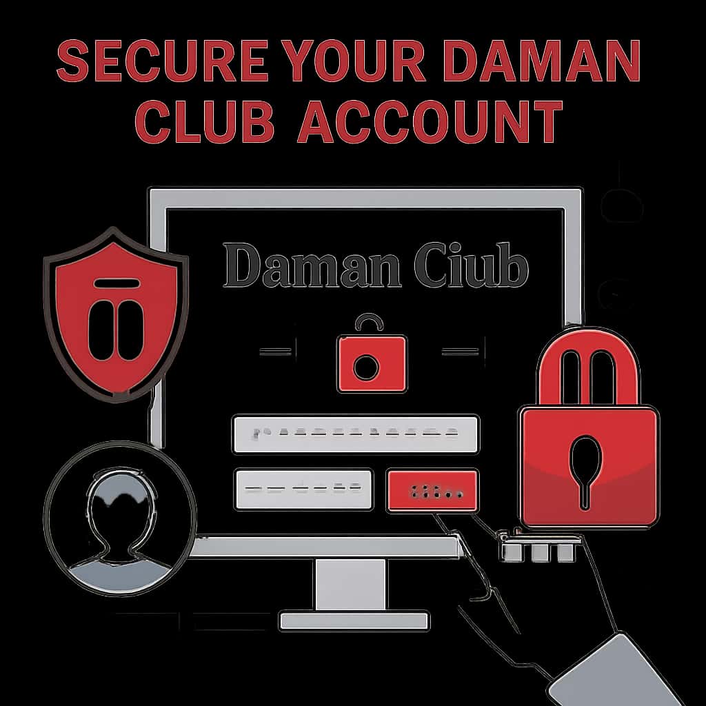 An educational illustration about securing your Daman Club account.